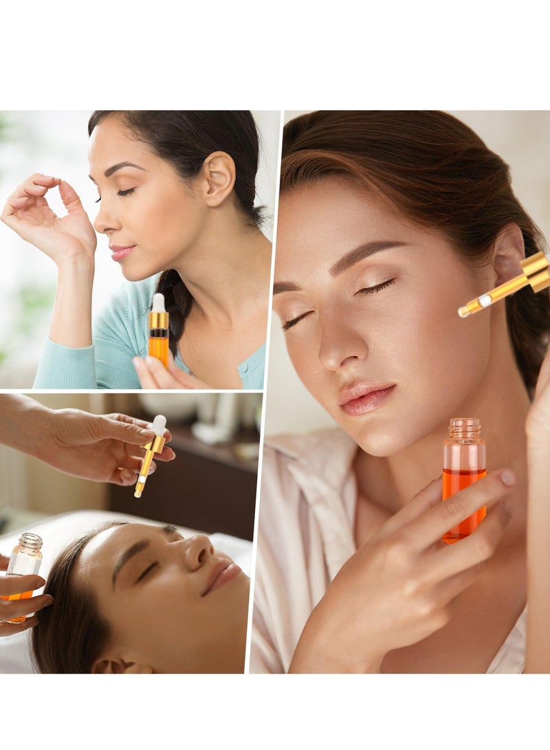 Excefore Glass Dropping Bottles, 50 Pcs Mini Essential Oil Dropper Bottles, with Black Cap Tiny Storage Jar, with Dropper for Perfumes Cosmetic Liquid Aromatherapy Lab (Clear, 5 ml) - Image 4