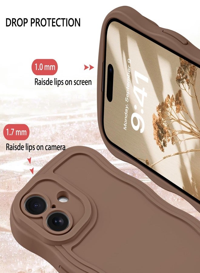 جراب GUAGUA لهاتف iPhone 17 مع حزام للمعصم، جراب هاتف بحواف مموجة، شكل حلزوني لطيف مع حزام معصم قابل للتعديل، مسند، مقاوم للصدمات، مانع للانزلاق، مناسب لهاتف iPhone 17 مقاس 6.3 بوصة، بني - Image 5