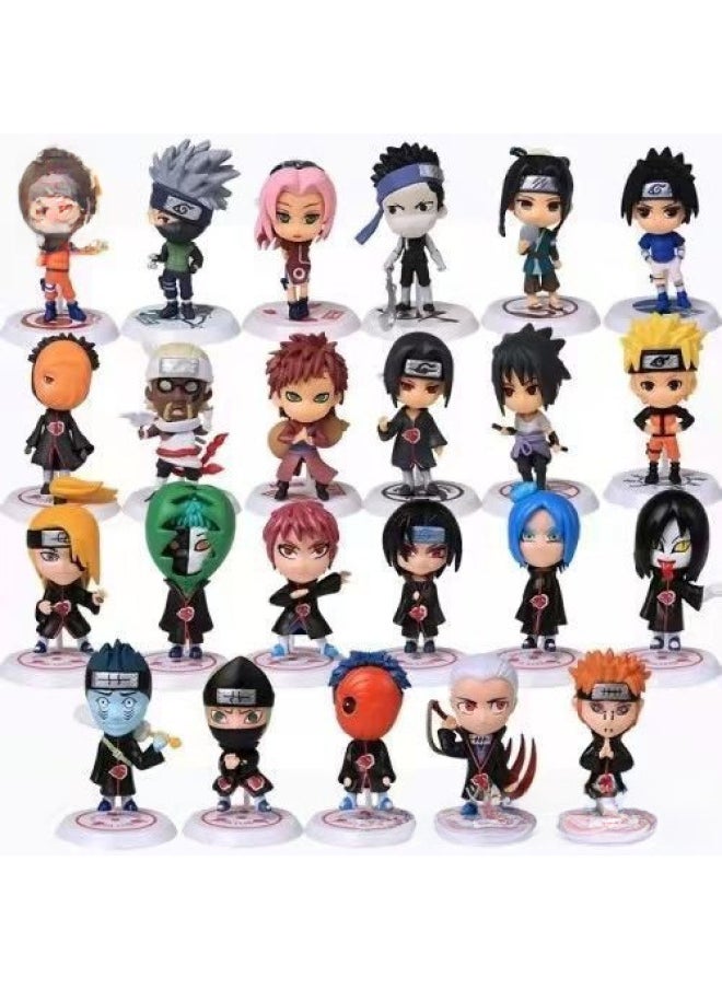 Naruto Hand-made Model Full Set Of Doll Q Version Naruto Sasuke Kakashi I Love Luo Ban Xiao Organization Ornaments-Color:Food Material Small 1 Price (the Whole Set Of 6 Times)  - Image 2