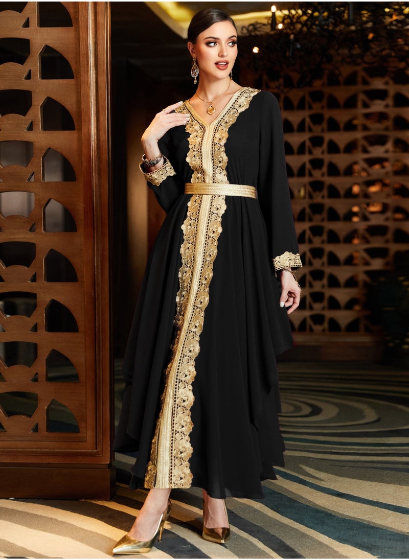 Generic - New Moroccan Dubai Kaftans Farasha Abaya Galabeya Caftan Long Gown Eid Ramada Dress Party Wear Formal Wear - Image 1