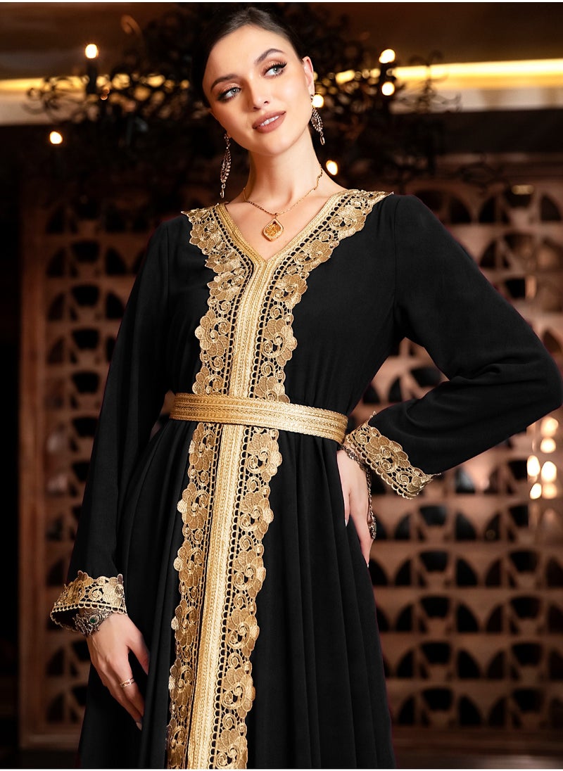 Generic - New Moroccan Dubai Kaftans Farasha Abaya Galabeya Caftan Long Gown Eid Ramada Dress Party Wear Formal Wear - Image 1
