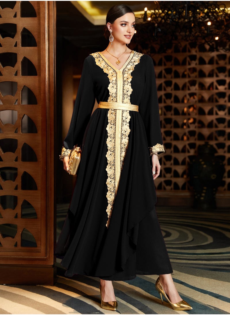 Generic - New Moroccan Dubai Kaftans Farasha Abaya Galabeya Caftan Long Gown Eid Ramada Dress Party Wear Formal Wear - Image 1