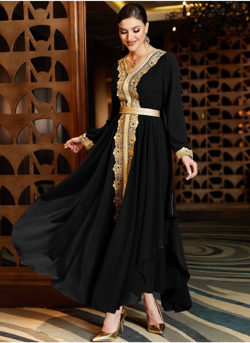 Generic - New Moroccan Dubai Kaftans Farasha Abaya Galabeya Caftan Long Gown Eid Ramada Dress Party Wear Formal Wear - Image 1
