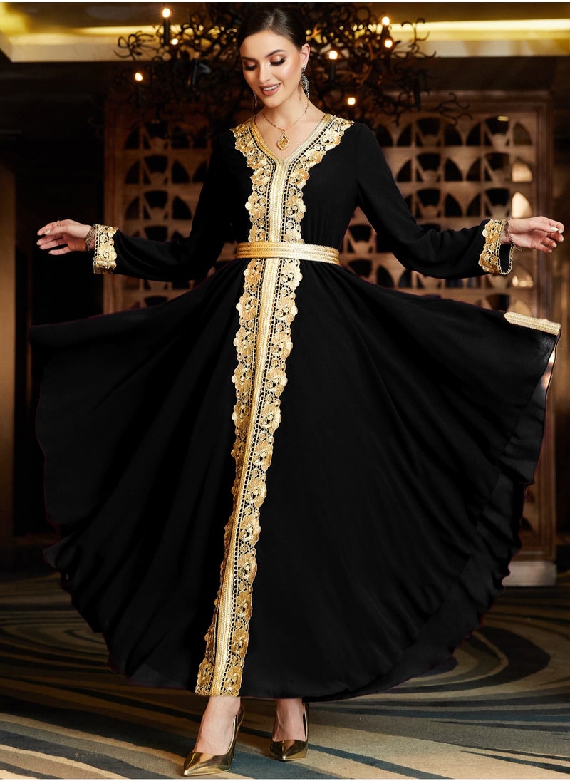 Generic - New Moroccan Dubai Kaftans Farasha Abaya Galabeya Caftan Long Gown Eid Ramada Dress Party Wear Formal Wear - Image 1
