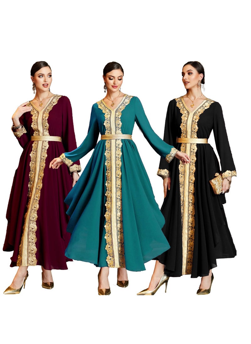 Generic - New Moroccan Dubai Kaftans Farasha Abaya Galabeya Caftan Long Gown Eid Ramada Dress Party Wear Formal Wear - Image 1