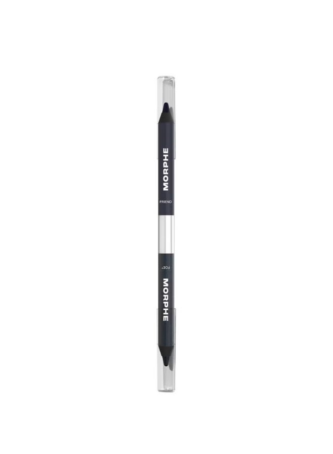 Morphe Bi-Liner Dual-Ended Gel Pencil- Friend Or Foe (Navy/Shimmer Deep Blue) - Image 1