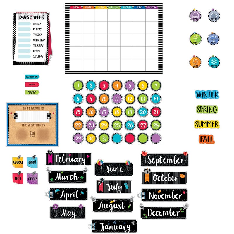 Creative Teaching Press Bold & Bright Calendar Set, CTP Bulletin Board and Classroom Display, 67 Pieces - Image 1