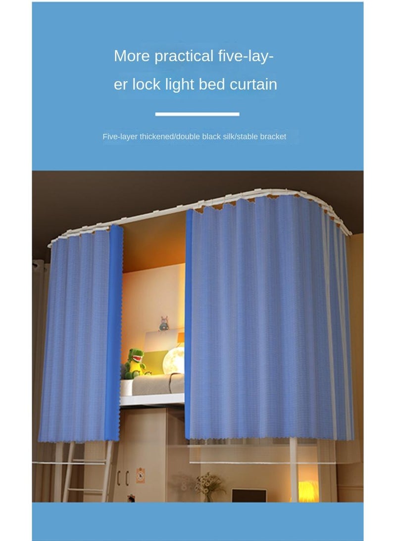 Bluejw Bed Tent Twin,Privacy Tent For Bunk Bed,U-Shaped Self-Adhesive Double-Track Light Reducing Bed Canopy, Free Of Punching Holes Portable Dream Tents Sensory Tent Indoor For Kids And Adult  - Image 3