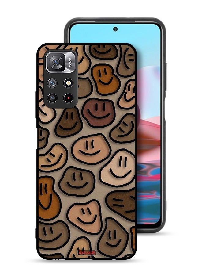 Tolwak Xiaomi Redmi Note 11 4G Protective Case Cover Smiley Faces Art - Image 1
