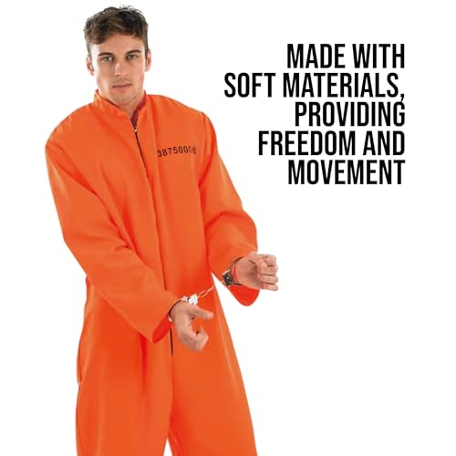 fun shack Prisoner Costume Men,Inmate Costume Men, Convict Costumes, Halloween Costumes for Adults, XL - Image 5