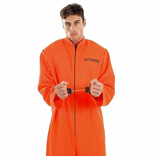 fun shack Prisoner Costume Men,Inmate Costume Men, Convict Costumes, Halloween Costumes for Adults, XL - Image 4