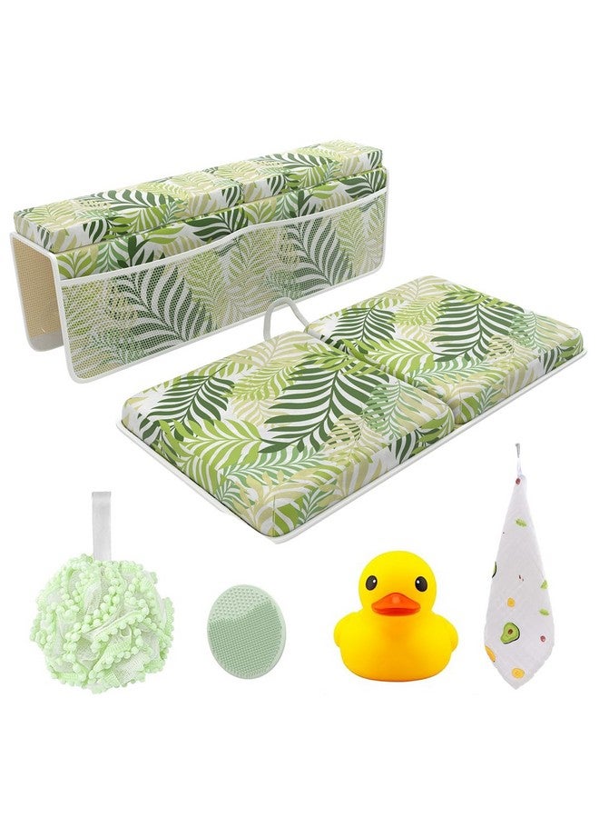 Sleepah Bath Kneeler and Elbow Kneeling Rest Pad Set for Baby Bathing - Waterproof Soft Memory Foam Mat Organizer Babies & Toddler Bathing Time Toys Sponge (Foral) - Image 1