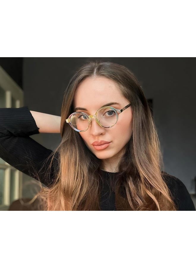 VOOGLAM Round Blue Light Blocking Glasses for Women Men Anti UV Eyestrain Eyewear Dylan GJGT000174-05 - Image 2