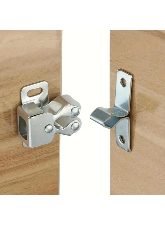 6 قطع من مجموعة مزلاج الأسطوانة المزدوجة المعدنية العتيقة، فضي، عتاد خزانة متين - Image 3