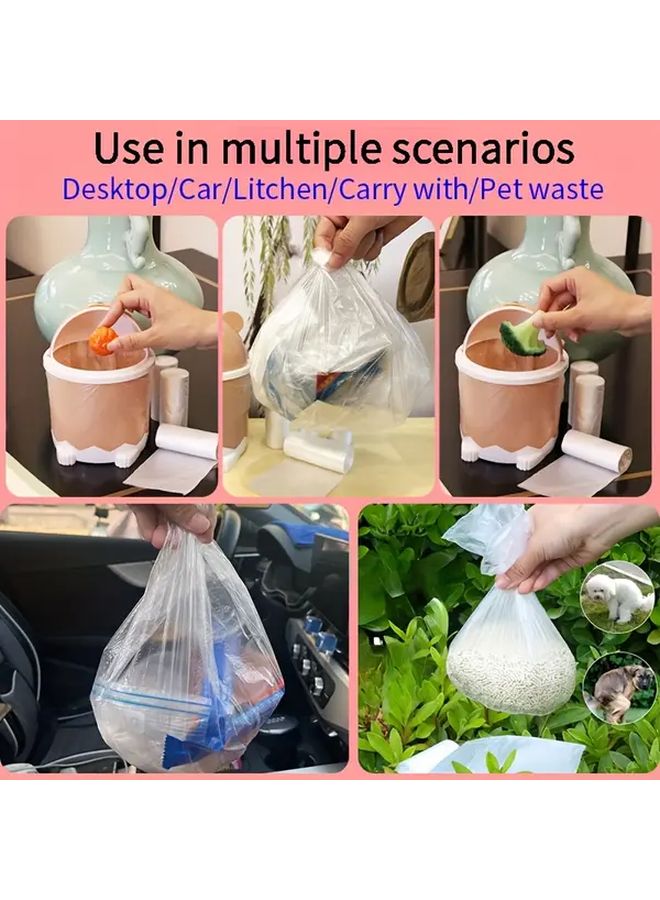Purple 30pcs Desktop Mini Trash Bags Extra Small Clear Garbage Bag for Car Tiny Trash Can Countertop Bin Desk Table Top Pet Waste Disposable - Image 2