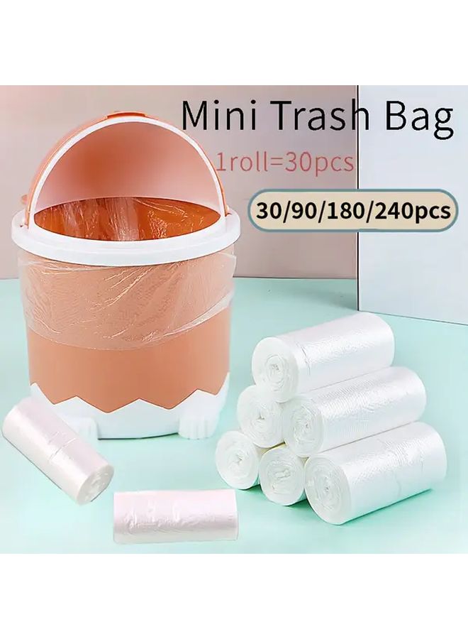 Purple 30pcs Desktop Mini Trash Bags Extra Small Clear Garbage Bag for Car Tiny Trash Can Countertop Bin Desk Table Top Pet Waste Disposable - Image 1