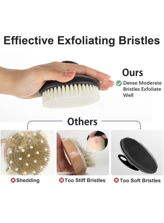 VANZAVANZU Dry Brushing Body Exfoliating Brush, Anti Slip Body Scrubber For Shower, Never Mold Shower Body Cleaning Brush For Deep Cleansing & Soften Skin, Improve Circulation (Black-2 Pack) - Image 4