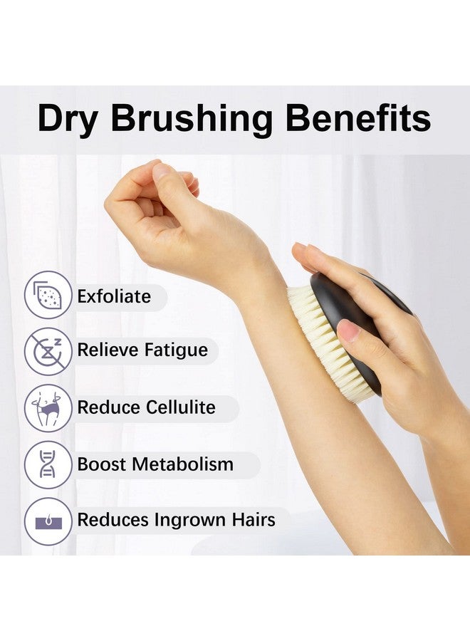 VANZAVANZU Dry Brushing Body Exfoliating Brush, Anti Slip Body Scrubber For Shower, Never Mold Shower Body Cleaning Brush For Deep Cleansing & Soften Skin, Improve Circulation (Black-2 Pack) - Image 3