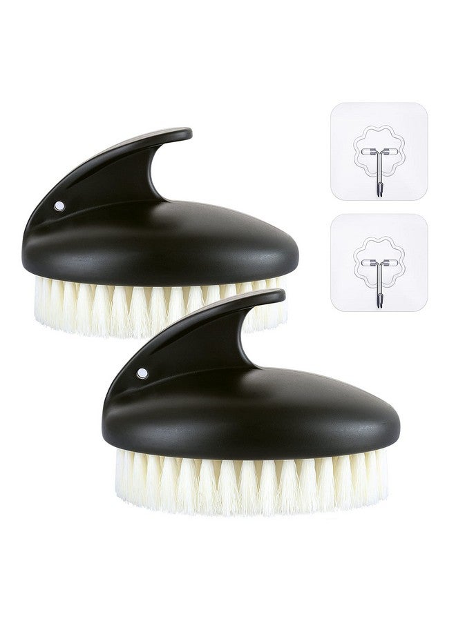 VANZAVANZU Dry Brushing Body Exfoliating Brush, Anti Slip Body Scrubber For Shower, Never Mold Shower Body Cleaning Brush For Deep Cleansing & Soften Skin, Improve Circulation (Black-2 Pack) - Image 1