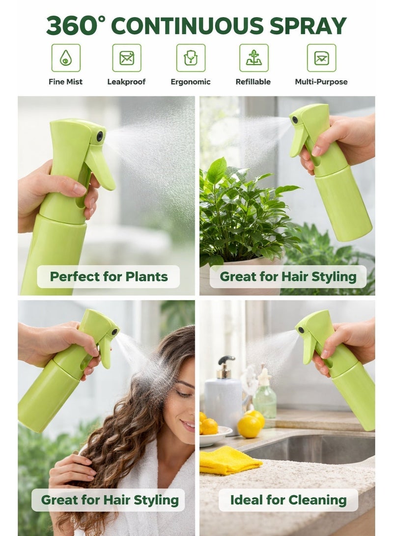 Trendiva 360° Continuous Spray Bottle – Fine Mist Water Sprayer for Hair, Plants & Cleaning – Refillable Leakproof Spray Bottle Green - Image 3