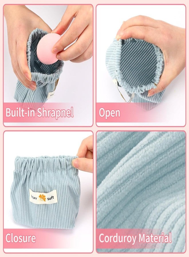 INOVERA (LABEL) 4 Pieces Small Makeup Pouch for Women's and Girls - Squeeze Open Portable Travel Cosmetic, Lipsticks, Coin Holder Pouches (Multicolor) - Image 4