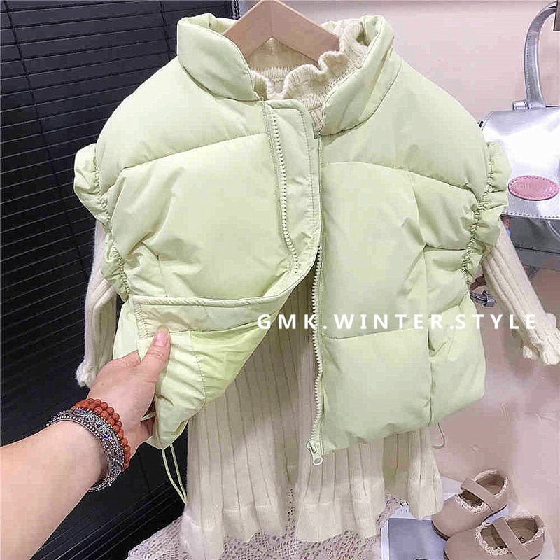 Girls' Thickened Cotton Outer Vest 24 New Style Little Girl'S Fashionable And Warm Korean Style Quilted Sleeveless Jacket - Image 2