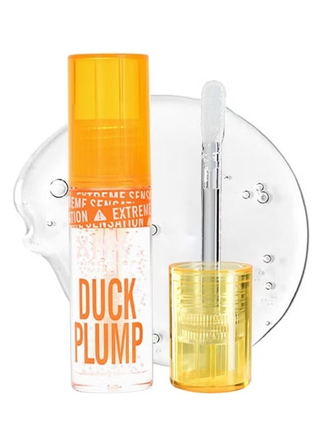 XNX Duck Plump Lip Plumping Lacquer, Fat Lip Oil Lip Glaze, Glitter Shine Primer Lip Clear Plumping Lip Gloss, High Pigment No Sticky Lip Gloss, Lip Plumper Gloss Make Lips Fuller - Image 1