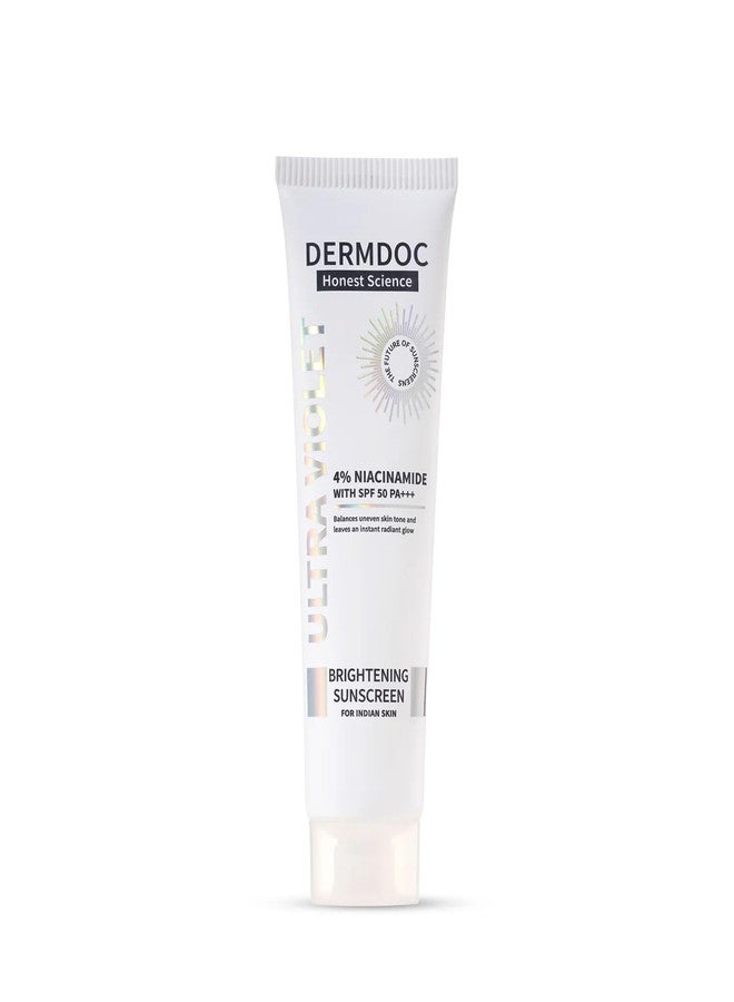 DERMDOC 4% Niacinamide Ultra Violet Brightening Sunscreen (30 gm) | PA+++ | Sunblock I Sunscreen for Oily Skin I UV Protection - Image 1