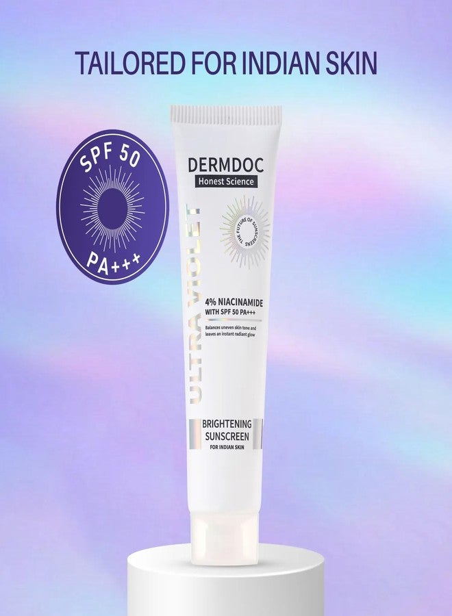 DERMDOC 4% Niacinamide Ultra Violet Brightening Sunscreen (30 gm) | PA+++ | Sunblock I Sunscreen for Oily Skin I UV Protection - Image 5