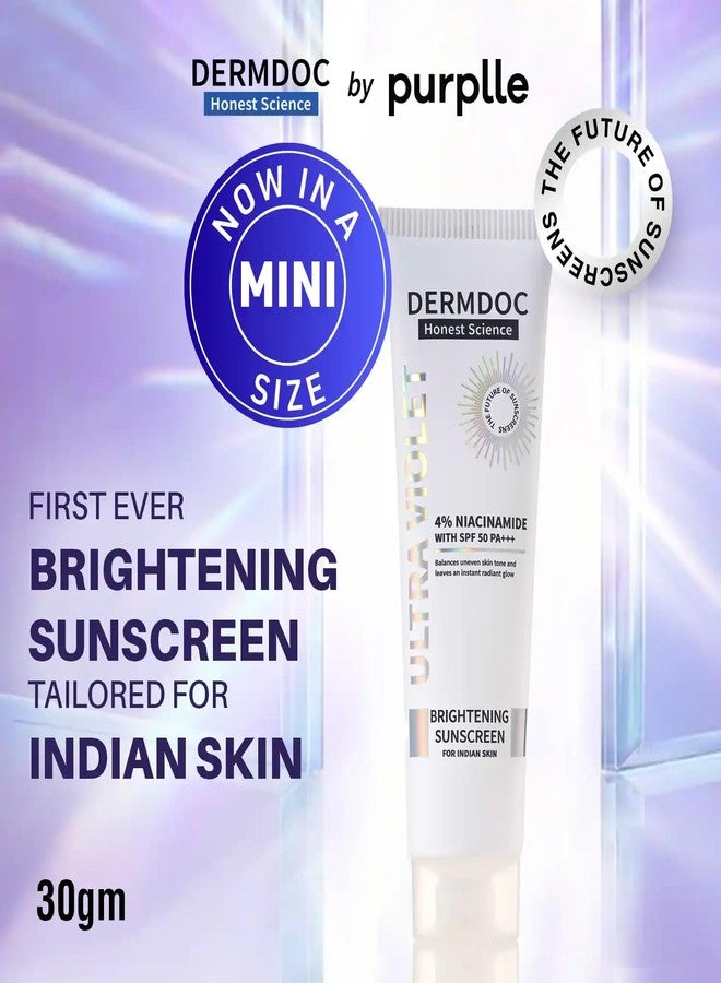 DERMDOC 4% Niacinamide Ultra Violet Brightening Sunscreen (30 gm) | PA+++ | Sunblock I Sunscreen for Oily Skin I UV Protection - Image 2