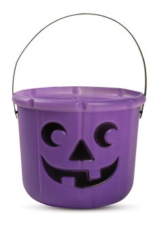 MAD TOYS Halloween Haunting Purple Pumpkin Bucket with Handle, Large Capacity Candy Holder Kids/ Adults, Halloween Trick or Treat Pumpkin Bucket for Party Decor,Halloween Party Bag Fillers for 3+ Years  - Image 1
