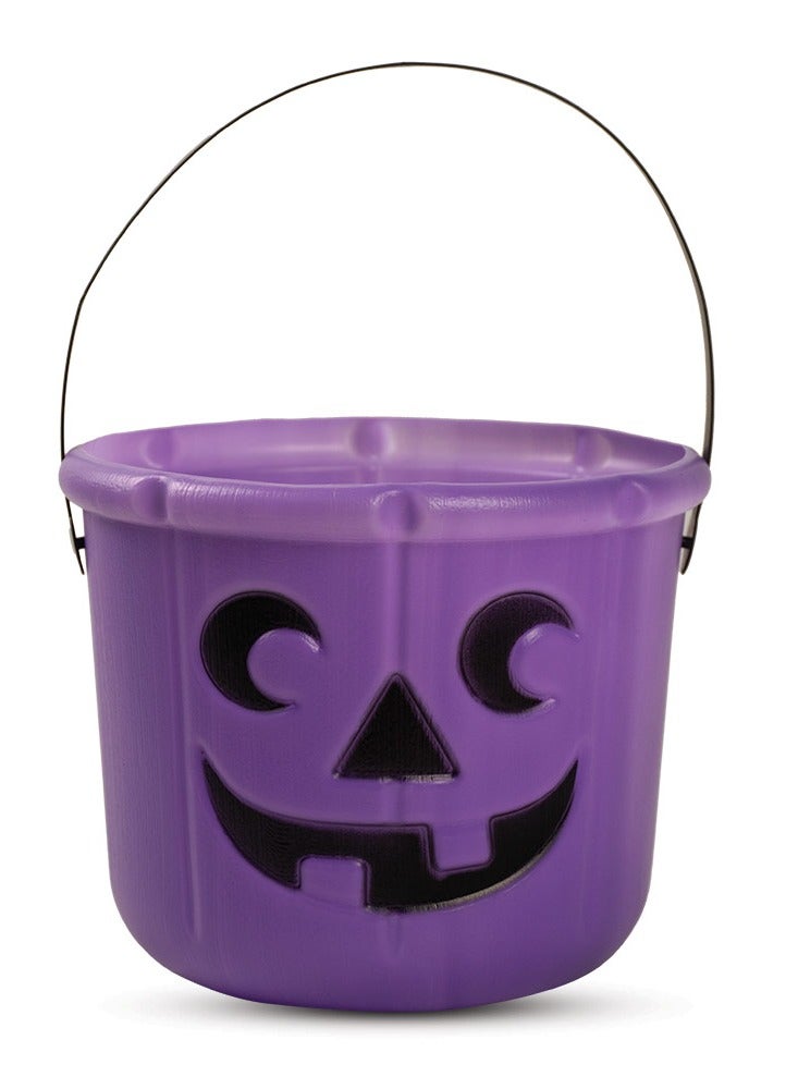 MAD TOYS Halloween Haunting Purple Pumpkin Bucket with Handle, Large Capacity Candy Holder Kids/ Adults, Halloween Trick or Treat Pumpkin Bucket for Party Decor,Halloween Party Bag Fillers for 3+ Years  - Image 1