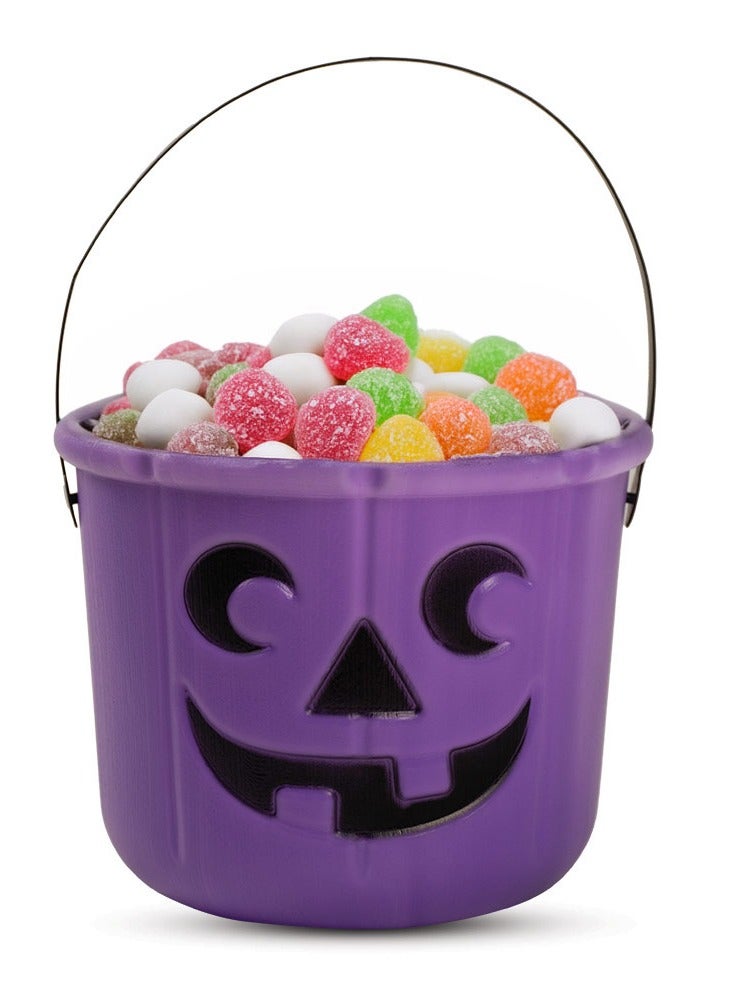 MAD TOYS Halloween Haunting Purple Pumpkin Bucket with Handle, Large Capacity Candy Holder Kids/ Adults, Halloween Trick or Treat Pumpkin Bucket for Party Decor,Halloween Party Bag Fillers for 3+ Years  - Image 2