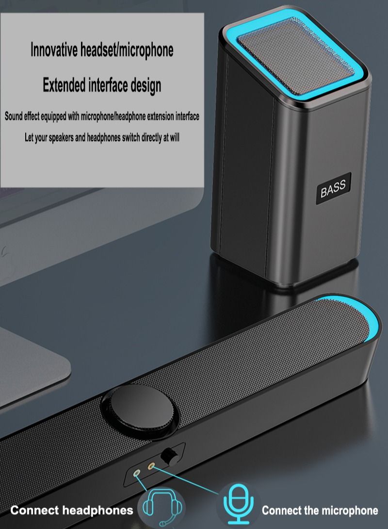 Sharpdo 2 Pieces Set Portable Bluetooth Bass Subwoofer Speaker with Long Sound Bar - Image 5