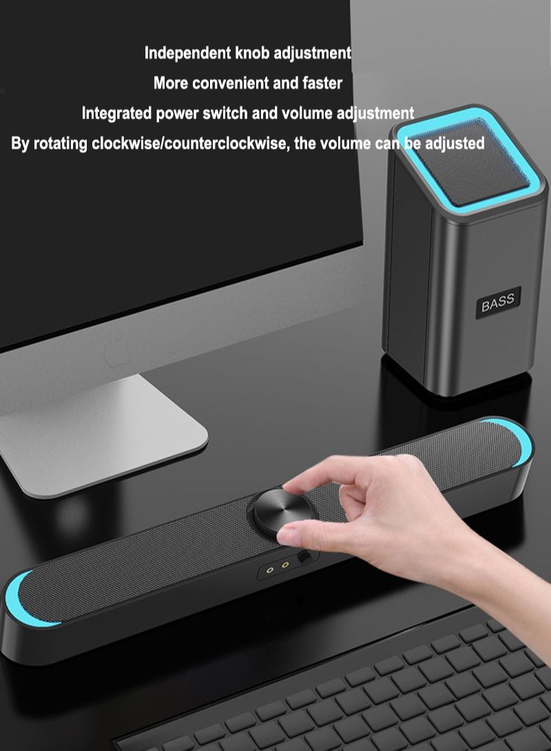 Sharpdo 2 Pieces Set Portable Bluetooth Bass Subwoofer Speaker with Long Sound Bar - Image 4