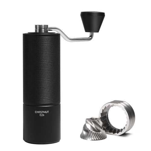 TIMEMORE Chestnut C2S Manual Coffee Grinder Stainless Steel S2C Conical Burr Coffee Grinder, Capacity 25g Hand Coffee Bean Grinder, Double Bearing Positioning, Black - Image 1