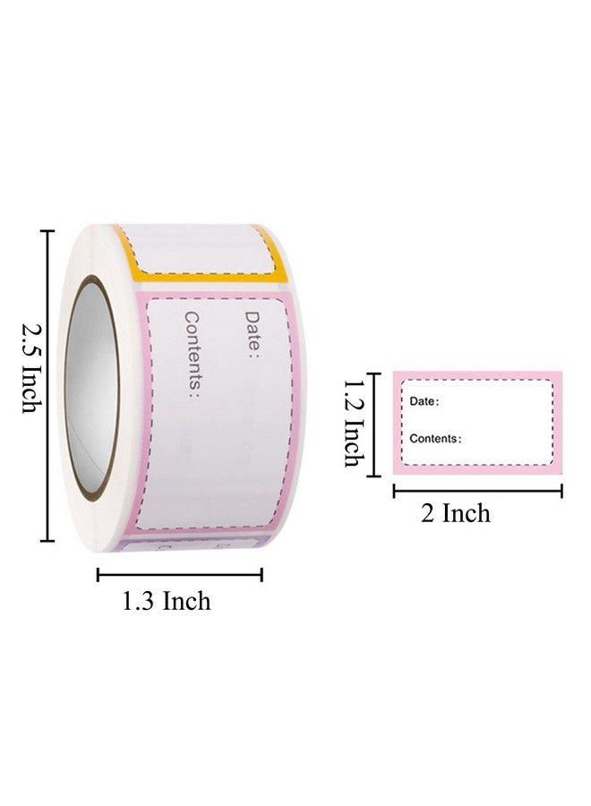 Citihomy 500PCS Food Labels Stickers, Freezer Labels Removable Food Storage Freezer Tape to Write on, 1x2Inch Adhesive Food Date Canning Labels for Jars Daycare Bottle Labels Food Containers - Image 2