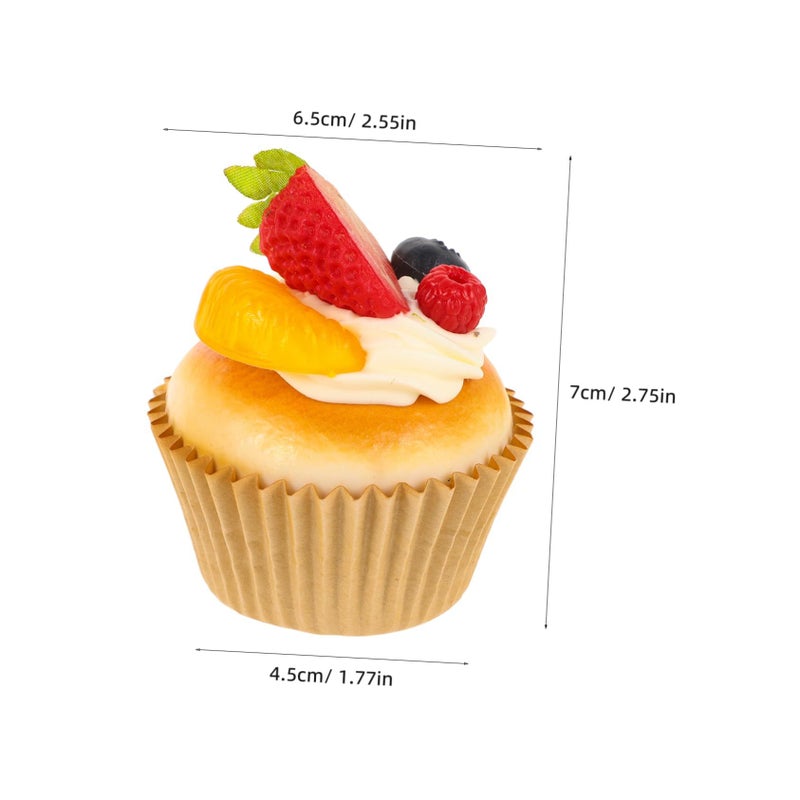 Abaodam 6pcs Soft Pu Realistic Cupcake Model for Wedding Bakery Photography Props - Image 3