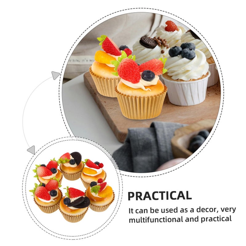 Abaodam 6pcs Soft Pu Realistic Cupcake Model for Wedding Bakery Photography Props - Image 4