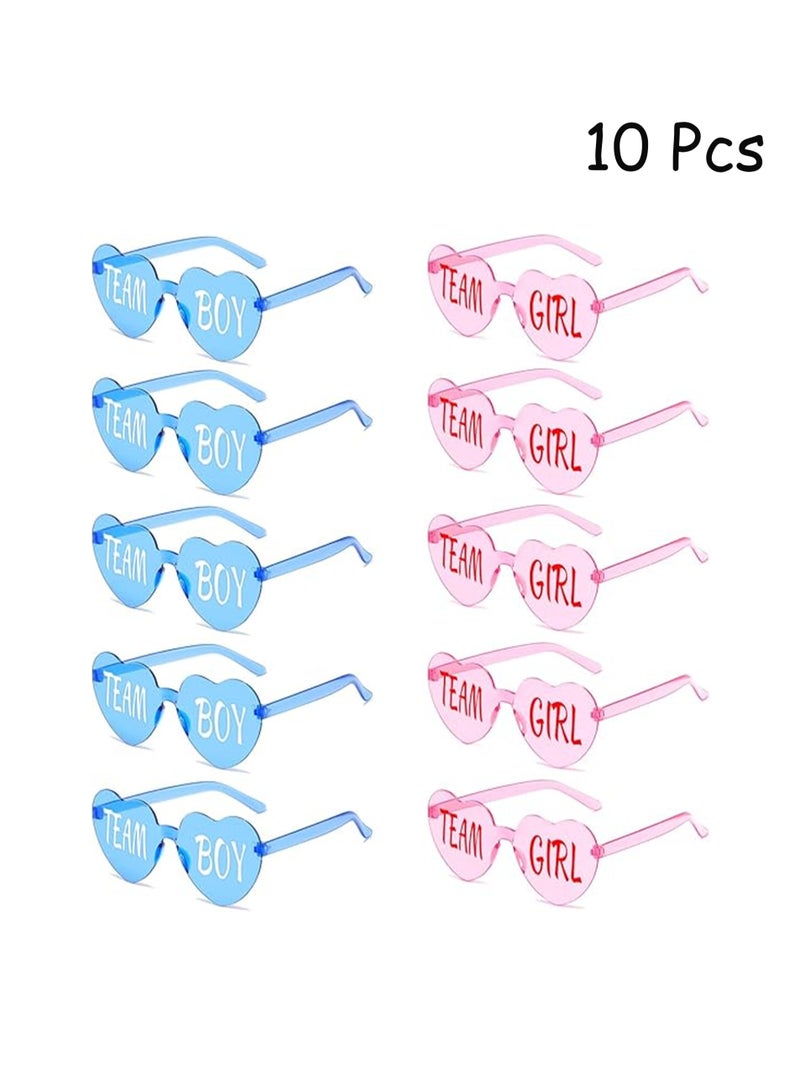 10-piece Gender Reveal Party Decoration – Glasses Set A fun party accessory set consisting of 5 pink "Team Girl" glasses and 5 blue "Team Boy" glasses – perfect for gender reveal celebrations - Image 1