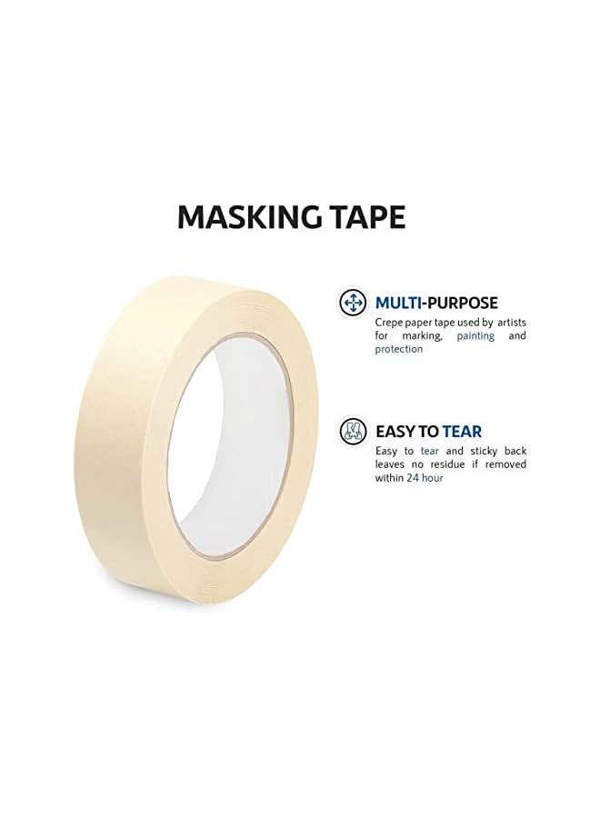 مارك شريط لاصق 2.5 سم × 18.3 متر شريط لاصق قوي لتزيين الطلاء DIY المنزل والمكتب والمدرسة والقرطاسية والفنون اليدوية وما إلى ذلك 6 لفات - Image 3