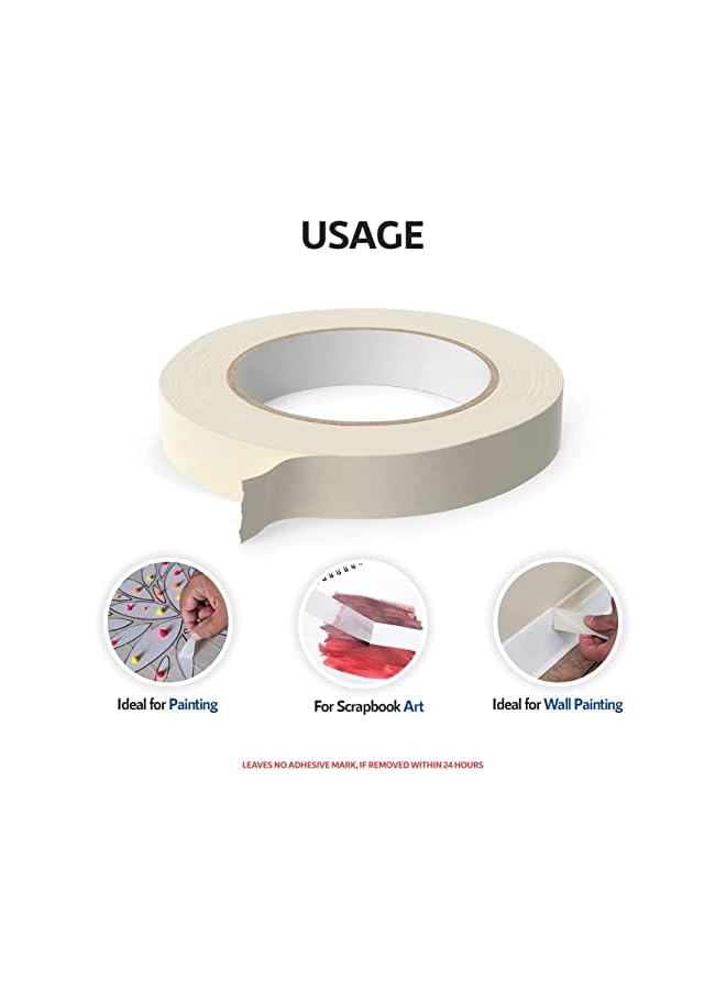 مارك شريط لاصق 2.5 سم × 18.3 متر شريط لاصق قوي لتزيين الطلاء DIY المنزل والمكتب والمدرسة والقرطاسية والفنون اليدوية وما إلى ذلك 6 لفات - Image 4