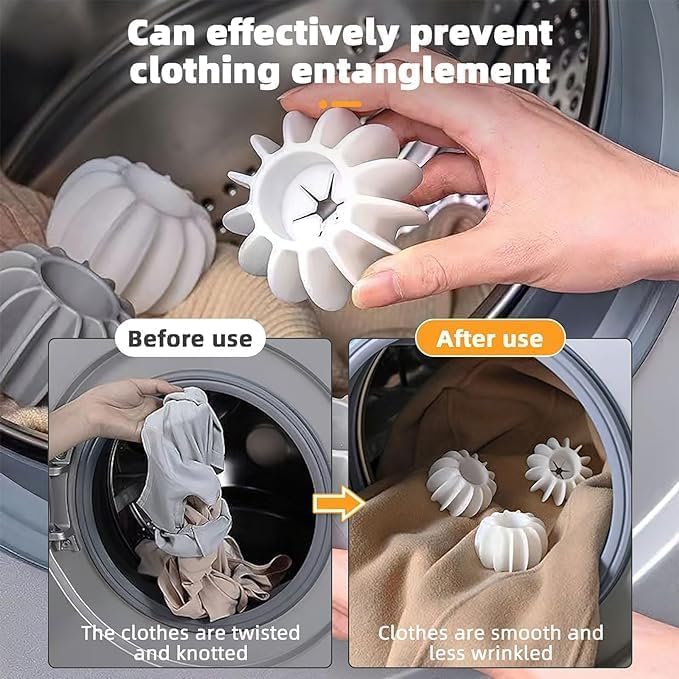 Rizniv Rizniv Washer Balls Reusable Laundry Balls Scrubbing Balls Gray White Washing Machine Special Ball Silicone Tidy Clothes Deep Cleaning AntiWinding Laundry Washing Balls Pack of 6 - Image 5