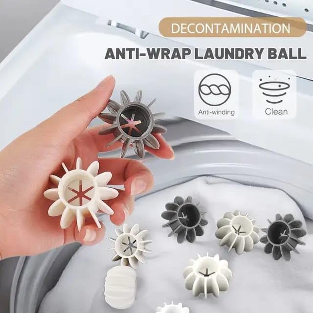 Rizniv Rizniv Washer Balls Reusable Laundry Balls Scrubbing Balls Gray White Washing Machine Special Ball Silicone Tidy Clothes Deep Cleaning AntiWinding Laundry Washing Balls Pack of 6 - Image 4
