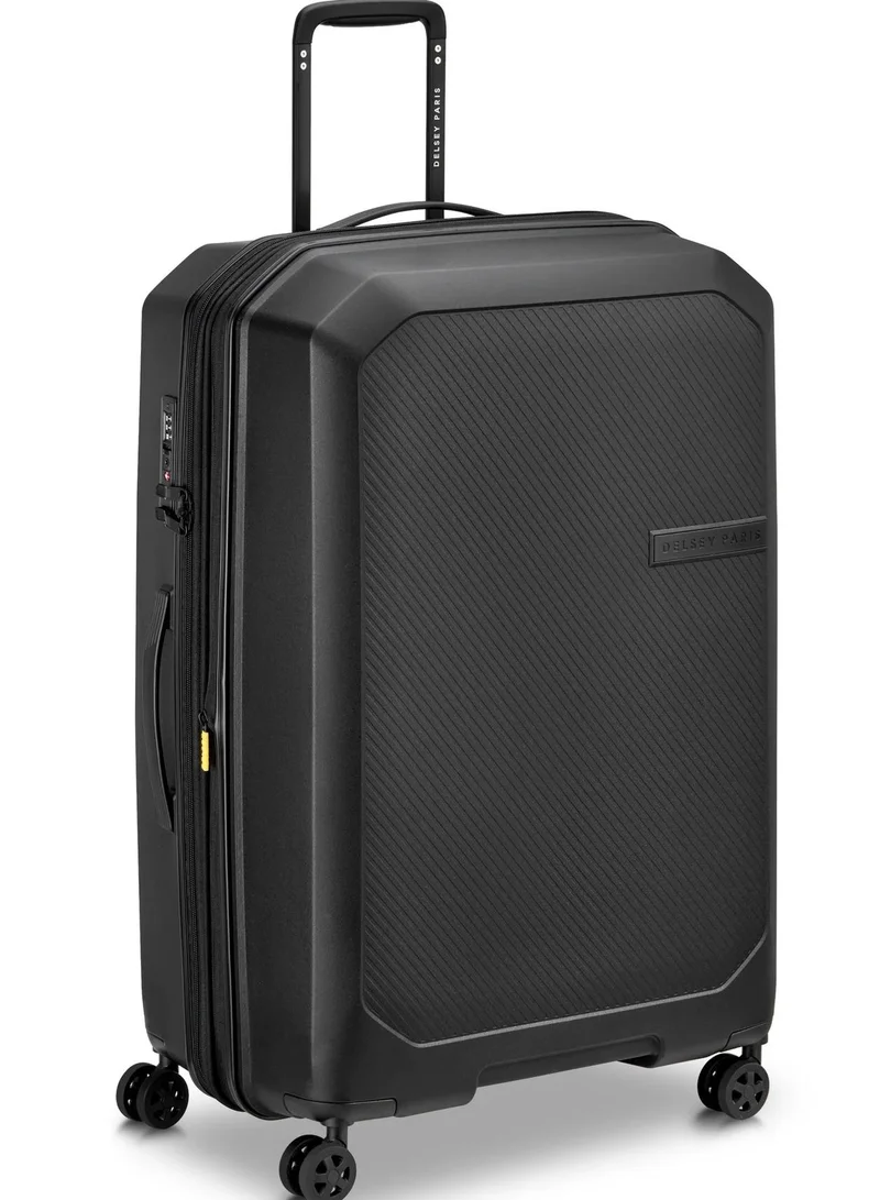 ديلسي _باريس حقيبة سفر أنفرس ٧٥ سم قابلة للتوسيع بعجلات مزدوجة مزدوجة كبيرة - أسود