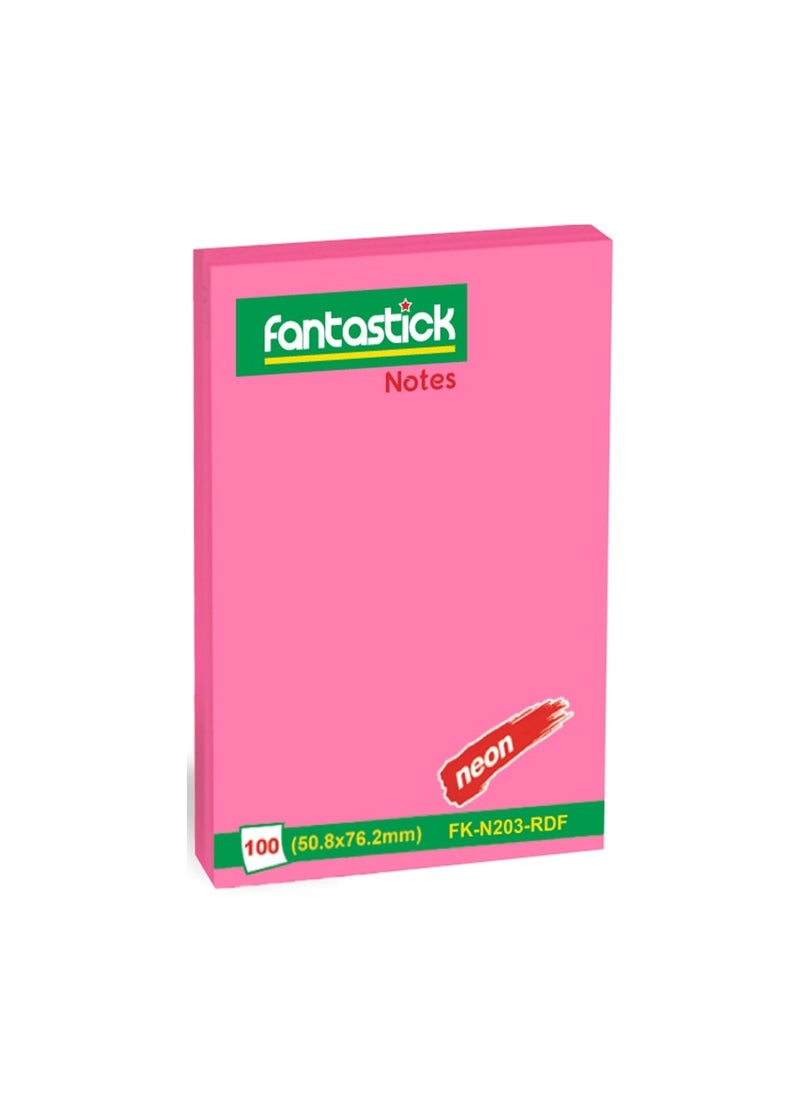 Fantastick 100-Piece Sticky Notes 2x3 Inch Size Pink  - Image 1