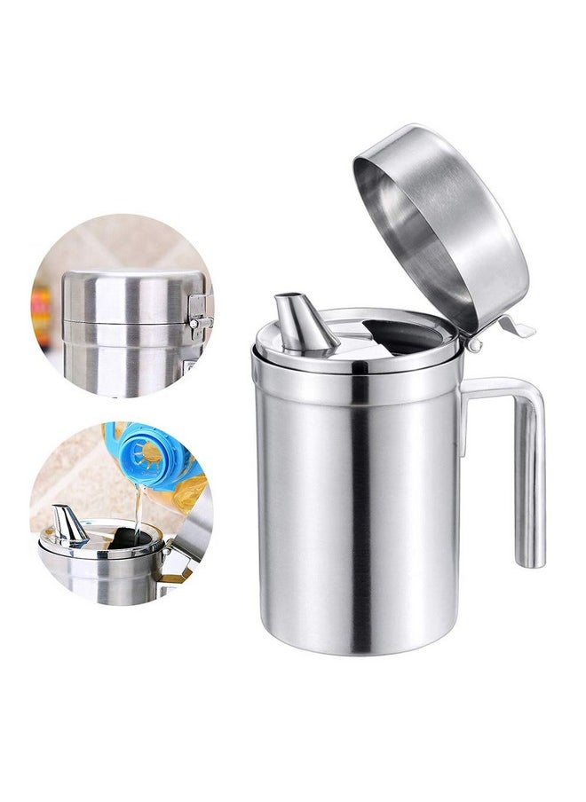 LVOERTUIG LVOERTUIG Olive Oil Dispensers Bottle, 550ML Oil Can Stainless Steel Oil Dispenser Pot Leak Proof Oil Salad Dressing Storage Oil Bottles Oil Container with Lid for Kitchen Cooking BBQ  - Image 3