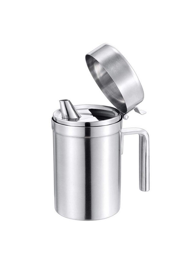LVOERTUIG LVOERTUIG Olive Oil Dispensers Bottle, 550ML Oil Can Stainless Steel Oil Dispenser Pot Leak Proof Oil Salad Dressing Storage Oil Bottles Oil Container with Lid for Kitchen Cooking BBQ  - Image 2