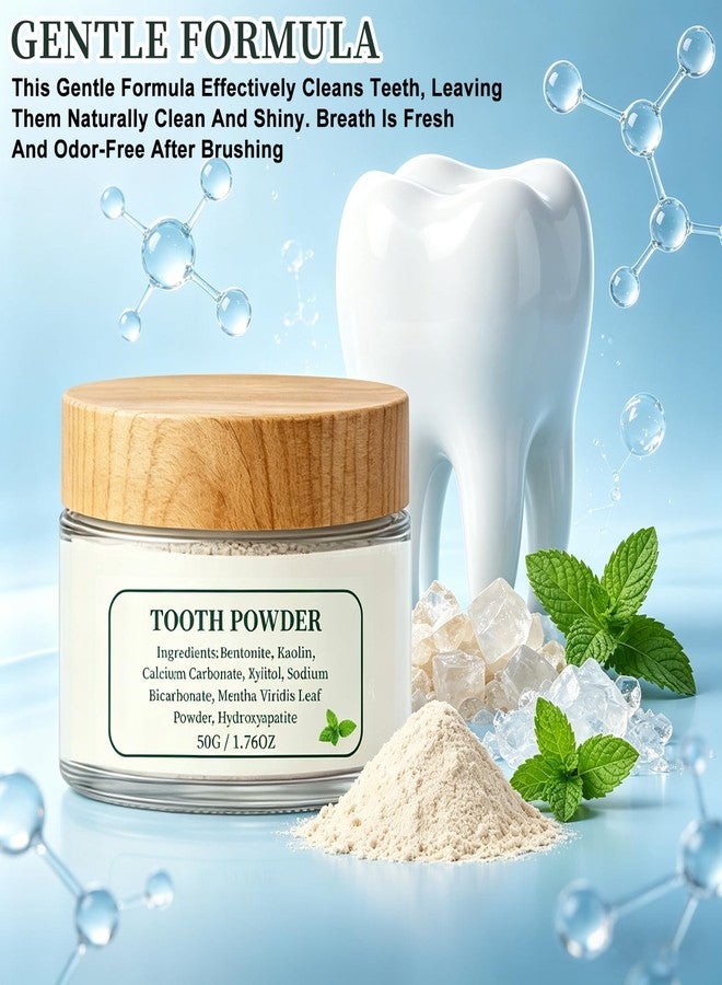 2PCS Remineralizing Tooth Powder, with Mint, Hydroxyapatite, Fluoride-Free Oral Care, Gently Clean Teeth ＆ Breath Fresh（Total 3.52 oz） - Image 4