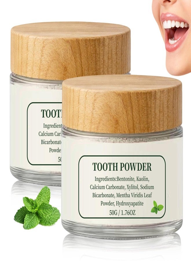 2PCS Remineralizing Tooth Powder, with Mint, Hydroxyapatite, Fluoride-Free Oral Care, Gently Clean Teeth ＆ Breath Fresh（Total 3.52 oz） - Image 1